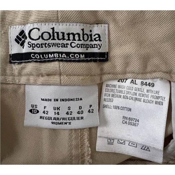 Columbia Sportswear Company Beige Cotton Chino‎ Pants Women’s Size 10 (1147) - Picture 4 of 4